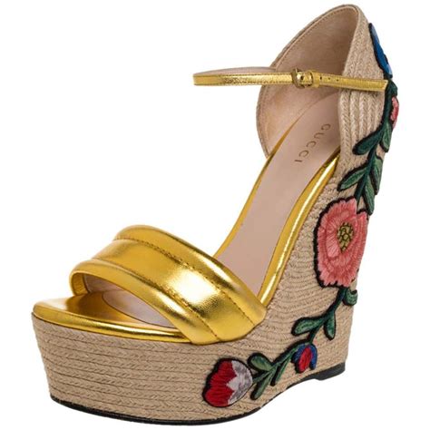 gucci gold wedges|gucci wedge price.